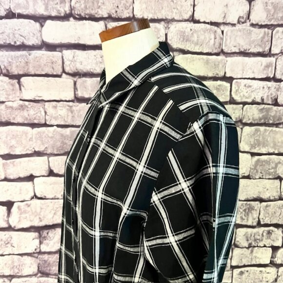 Talbots Black & White 3/4 Sleeve Blouse Size L - Picture 5 of 9